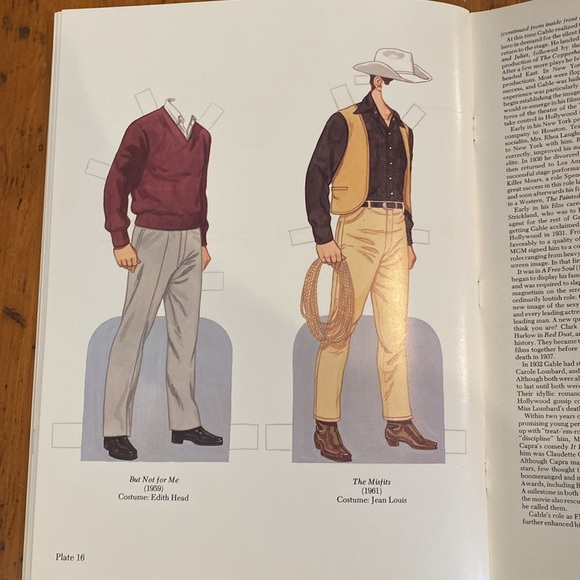 Vintage Clark Gable paper doll book Gone With the Wind Tom Tierney - Picture 12 of 12
